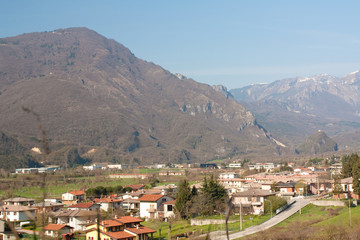 Fototapeta na wymiar Mountains with houses