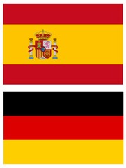 flags, Germany and Spain