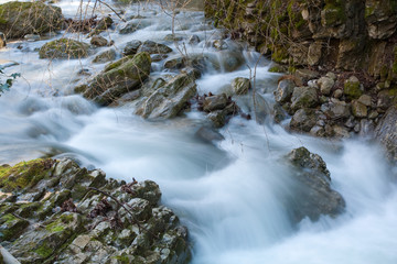 Waterfall with stones