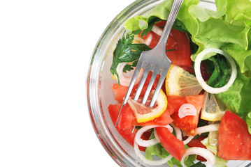Fresh salad on white background