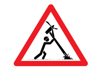 wind turbine construction sign