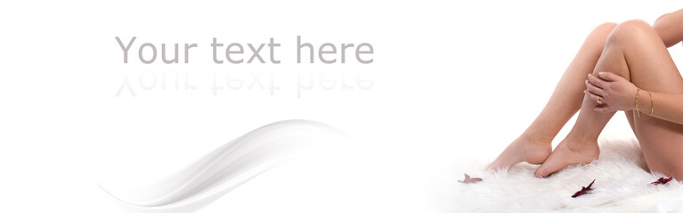 jambes de femme - panneau texte