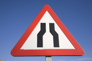 Road Narrowing Sign