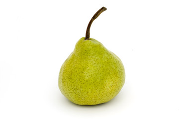 single ripe pear isolated on white