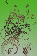 Floral background design on gradient