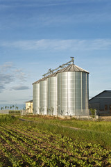 silos in beautiful landscape