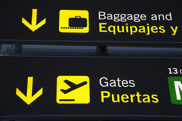 Baggage Reclaim and Airport Gate Sign