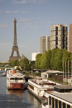 Eiffel Tower and the banks of the River Seine, Paris, France