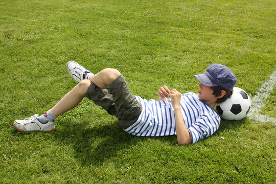 Pause beim Fussballspiel