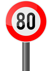 Tempo 80 - Verkehrszeichen
