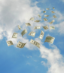 Dollars falling from sky