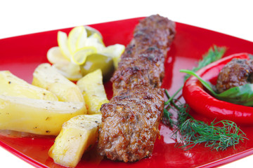 beef meat balls with peppers