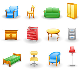 Furniture icon set