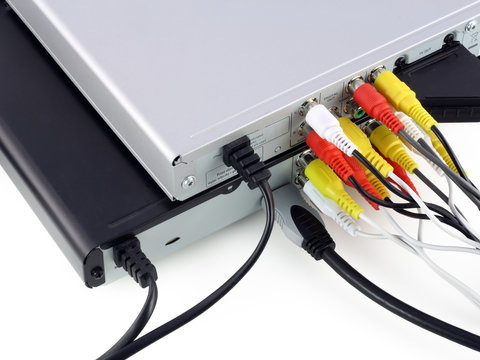 DVD  players with connected video cables