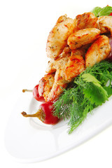 chicken meat and vegetables