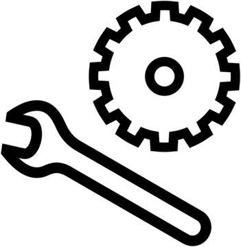 Wrench and gear icon - vector illustration