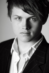 Handsome Teenage Boy in Suit and Shirt