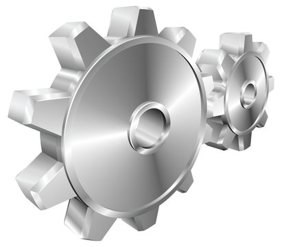 Shiny Glossy Mechanical Cogs Or Gears Vector Illustration