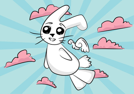 white rabbit soul flying high in the pink clouds