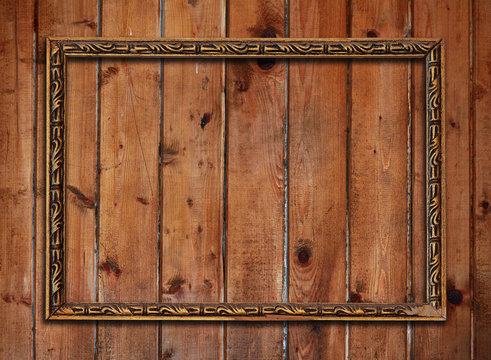 frame on wooden wall