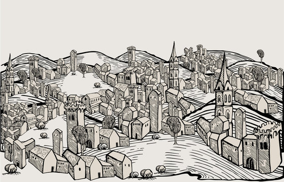 Florence city drawing