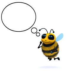 3d Bee thinking
