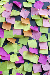 Bulletin board and notepads with thoughts about invisibility