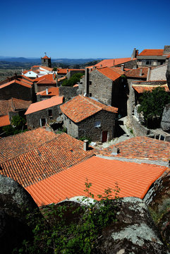 stone village with red roofs