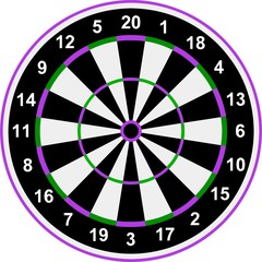 Classical darts with sectors and figures.Vector