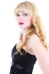 Fototapeta premium girl in black dress