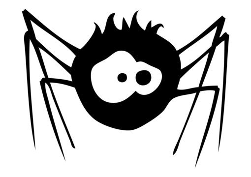 Spider black background. Vector
