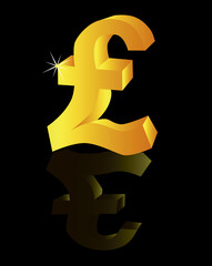 Gold sign on English pound