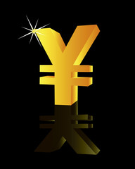 Obraz premium Gold sign on yen