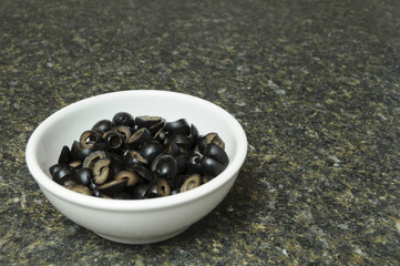 Black Olives in Bowl