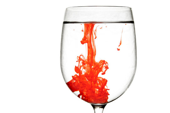 Red Blood in Wine Glass
