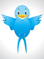 abstract blue bird icon