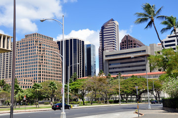 Fototapeta na wymiar Honolulu skyline