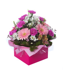 Pink Boxed Flower Arangement