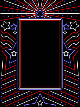 Vertical neon patriotic sign