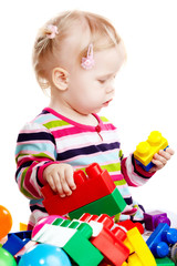 Babygirl playing with blocks