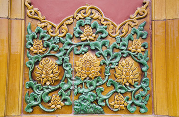 chine; beijing; cité interdite : motif mural