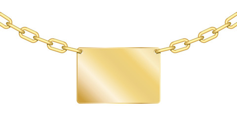 Ensemble chaines et plaquette en or