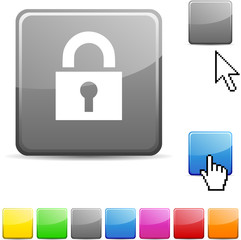 Padlock glossy button.