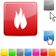 Fire glossy button.