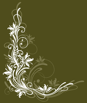 Hintergrund, background, floral, abstrakt, Ranke, oliv