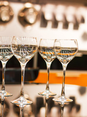 Wine glasses on the table