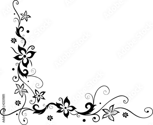 "Ranke, floral, filigran, Blumen, Blüten, abstrakt" Stockfotos und