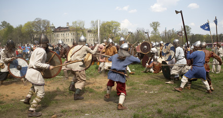 Battle between viking forse detachment and enemy