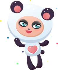 Cute panda monster
