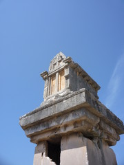 Xanthos stone mausoleum Tomb and sky